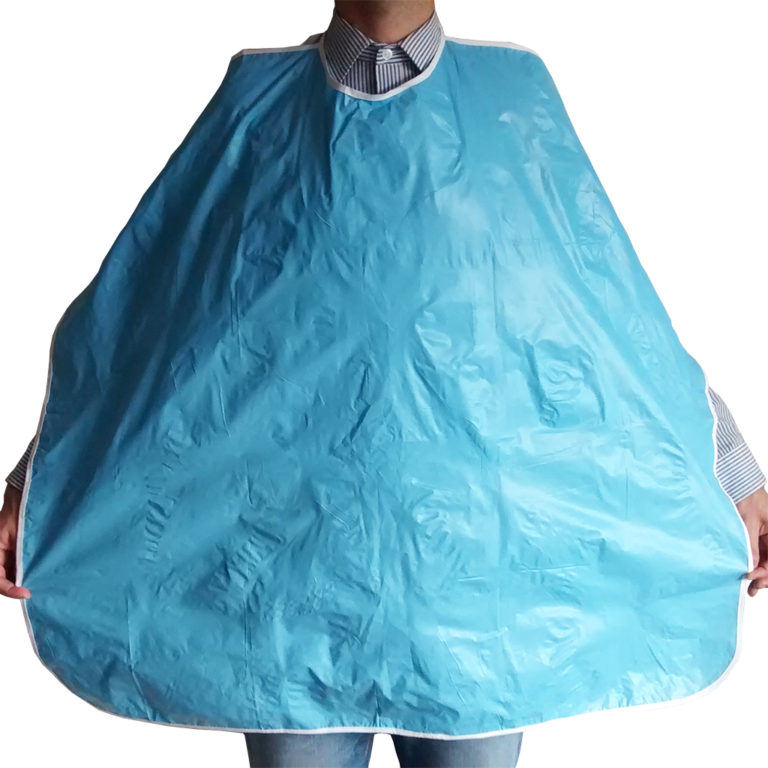 Large reusable adult vinyl bib (blue) - Adult Plastic Bibs